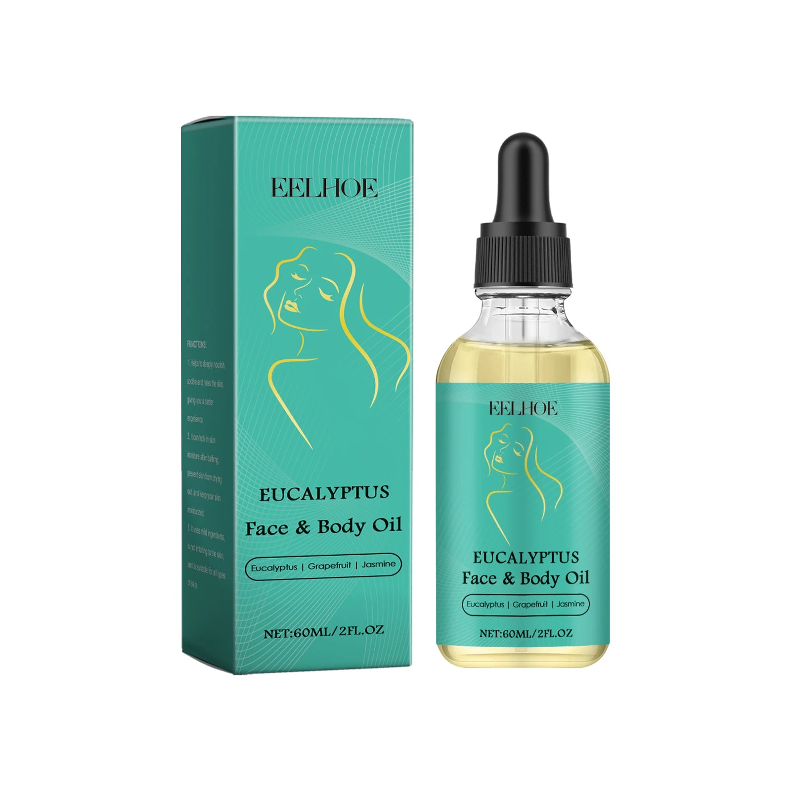 Eelhoe Body & Hair Oil – Grapefruit, Jasmine & Vitamin E 60ml Body & Hair Oil Oasis Select Eucalyptus