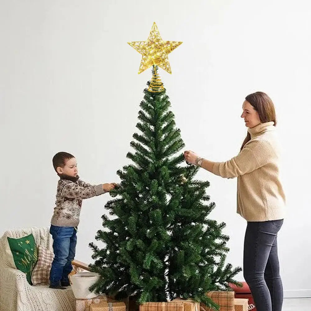 Christmas Tree Top Ornament Hollow Decoration for Christmas Tree Decoration DIY Oasis Select