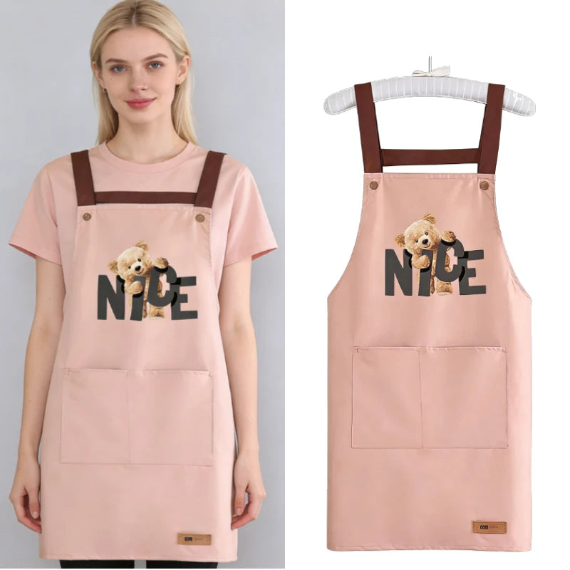 Resistant Dirt Apron Waterproof and Oil Resistant Household Kitchen Cooking Fashion Apron Adult Work Clothes Kitchen Accessories Oasis Select