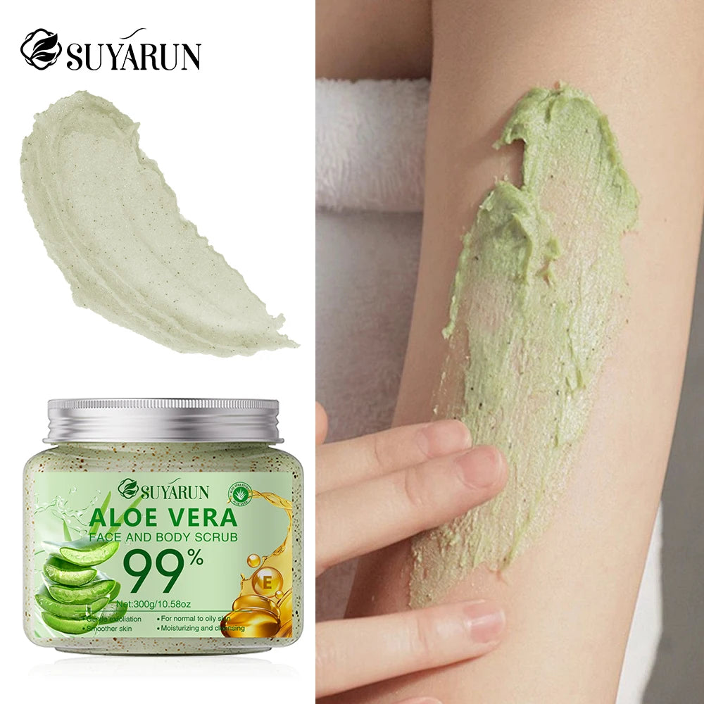 SUYARUN Aloe Vera Body Scrub – Deep Cleansing & Hydrating Body Scrub Exfoliator Oasis Select