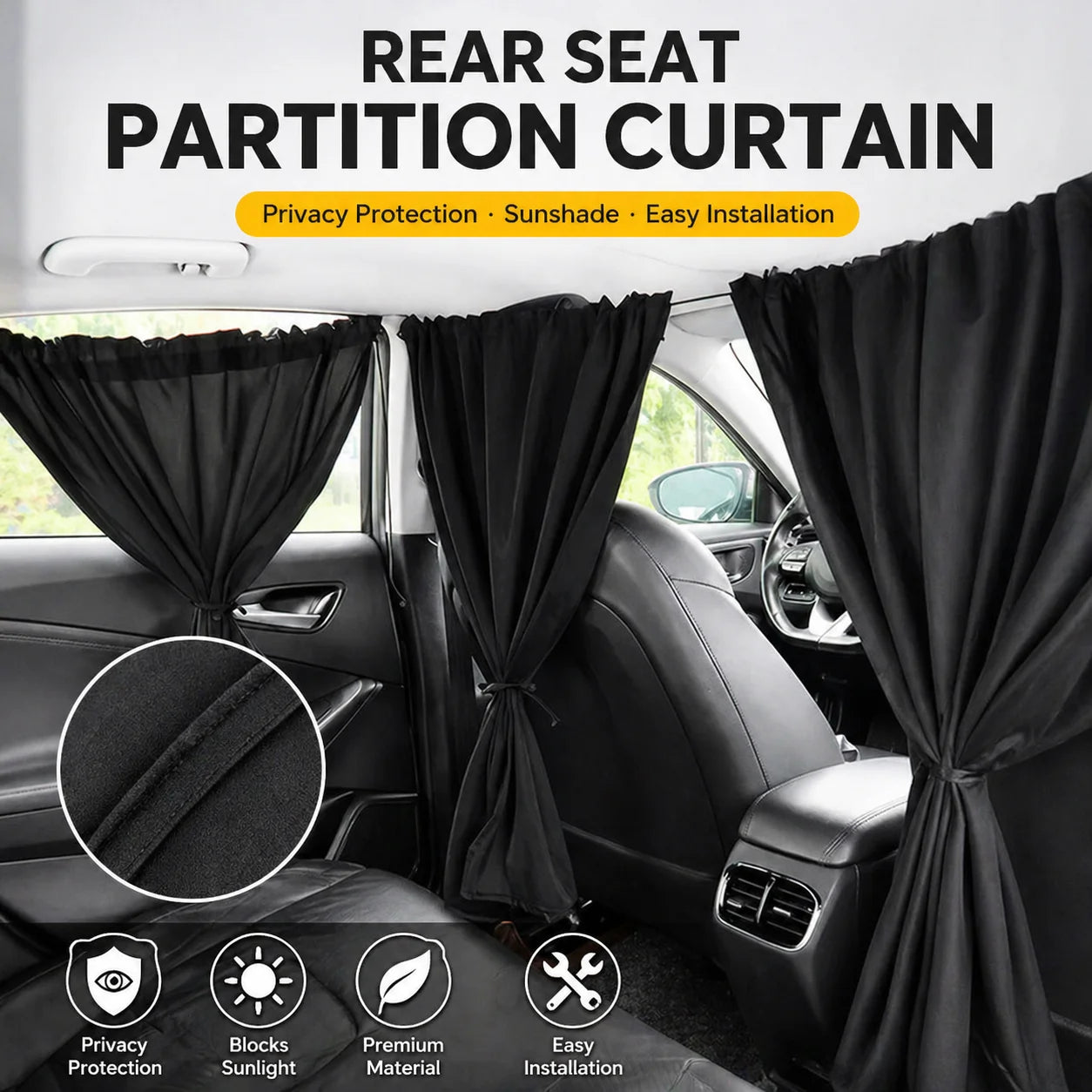 4-Pack Car Privacy Curtain Set | Sun Shade for Camping & Travel Car Privacy Curtains Oasis Select