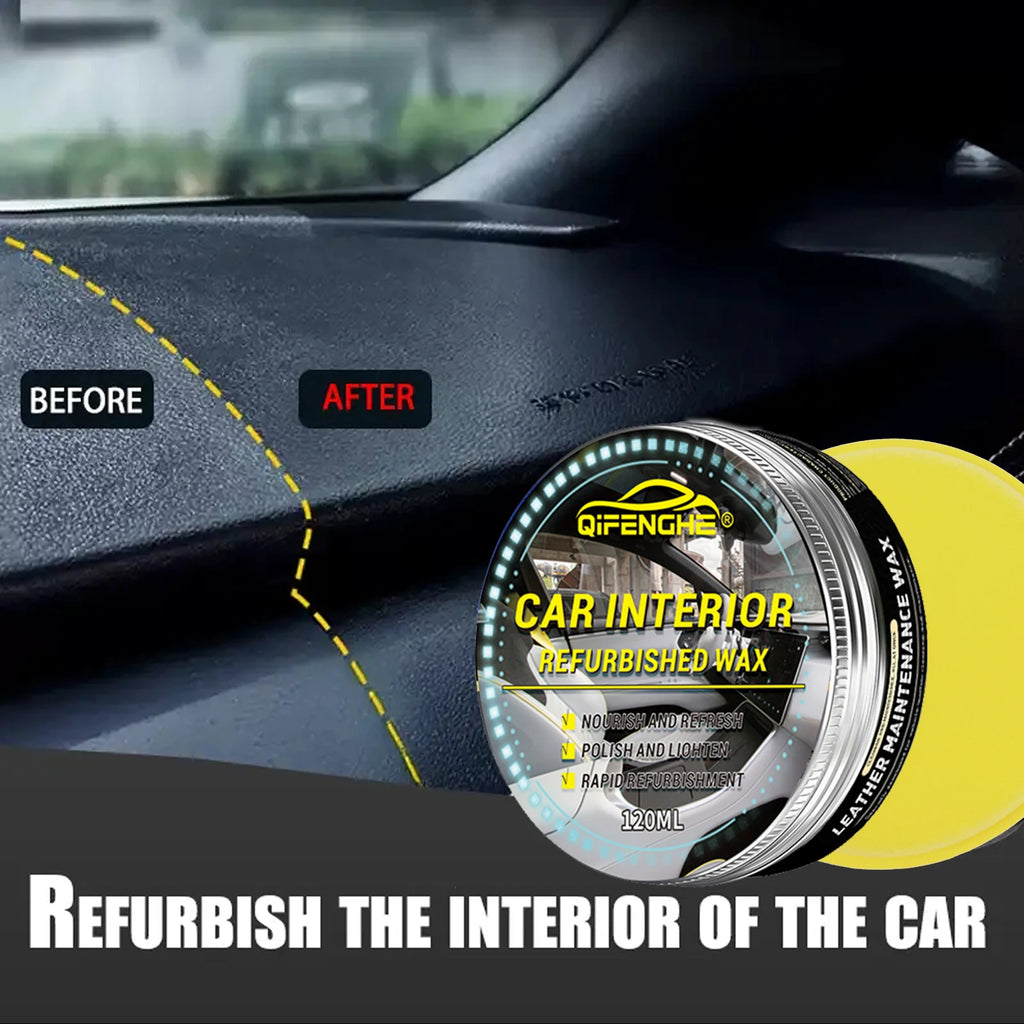 Car Interior Care Cream,PVC Paste, Gloss Black & Shiny Finish, Restores & Brightens Plastic, Dashboard, Steering Wheel,Tires Oasis Select