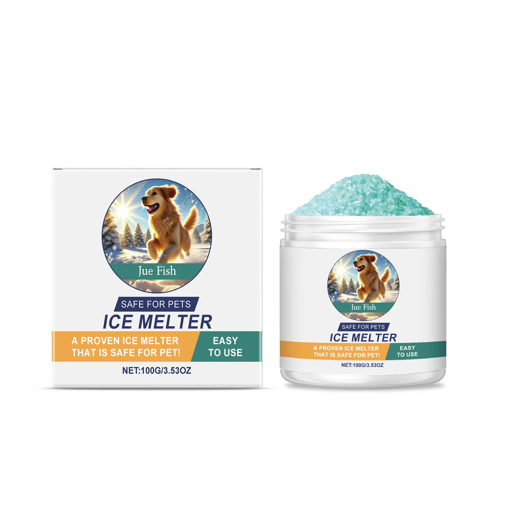 Jue-Fish Pet-Safe Ice Melt – Safe for Concrete & Paw Pads Ice Melt Deicer Oasis Select 100g