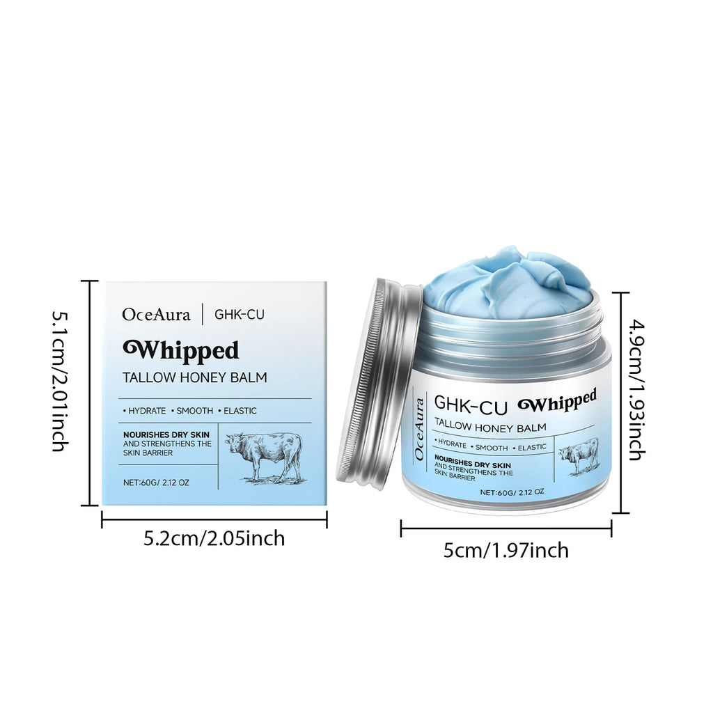 Whipped Tallow Honey Balm Deep Moisturizing for Dry Cracked Skin Non-Greasy Body Butter Brightening Tightening Face Cream Care Oasis Select 60g boxed
