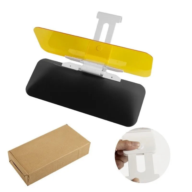 Dual Purpose Car Sun Visor - Day & Night Anti Glare Visor Extender with Night Driving Shield & UV Protection for SUVs, Trucks Oasis Select YELLOW