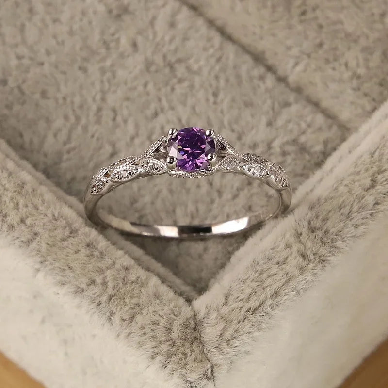 Amethyst Zirconia Silver-Plated Women's Ring | Fashion Jewellery Fashion Ring Oasis Select