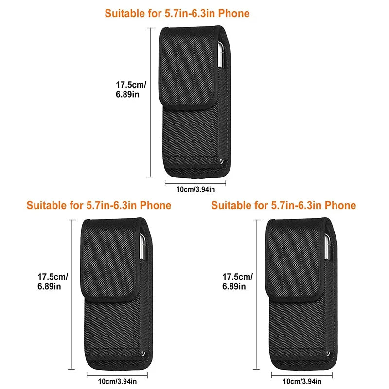 1/2/3pcs Tactical Cell Phone Pouch with Free D Shaped Buckle Protable Wallet Card Waist Pack Outdoor Sports Nylon Carrying Case Oasis Select 17.5x10cm-3pcs
