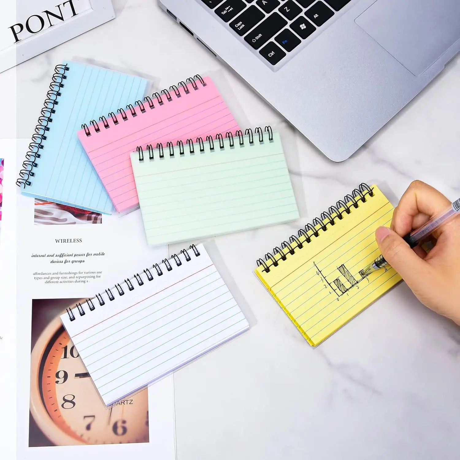 Index Cards with Ring 3x5 Inches 50-250 Sheets Notecards Spiral Flash Cards for Studying Nursing School Office Taking to Do List Oasis Select