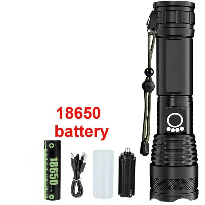 ZHIYU Rechargeable LED Flashlight – 5 Modes, Waterproof Torch