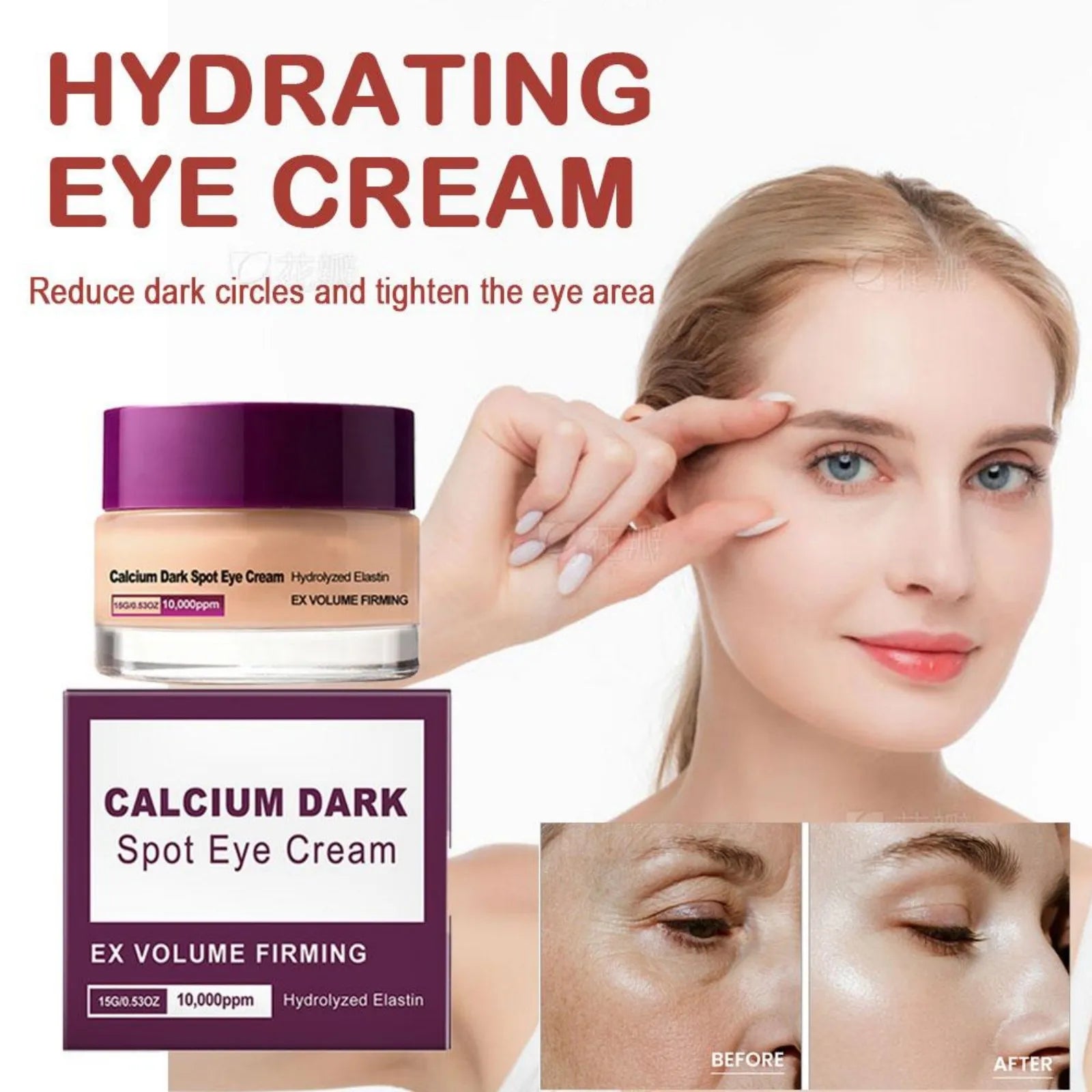 Calcium Eye Cream Dark Circle Care Supports Firmer Skin Helps Reduce Puffiness Brightening K Skin Care Under Eye Hydrolyzed Oasis Select