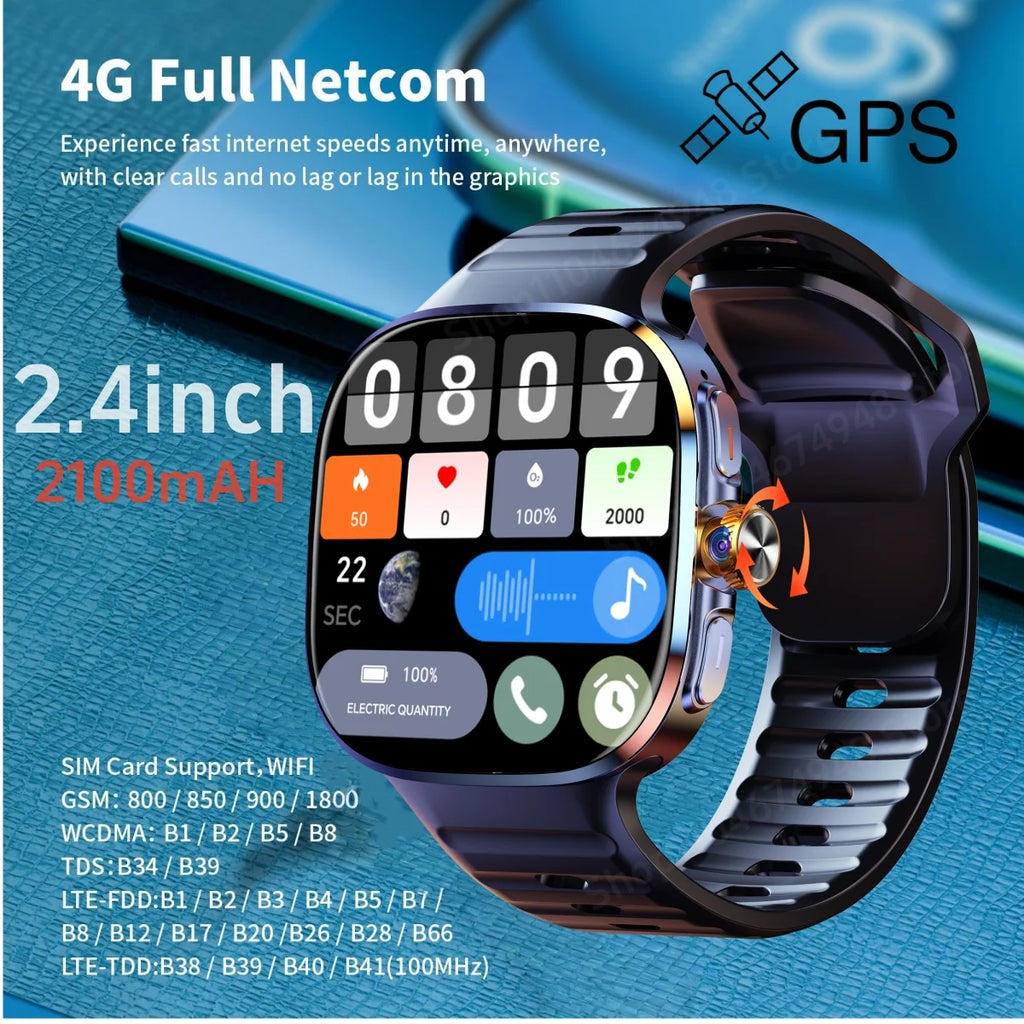 M99 Android 10 Smart Watch 4G SIM GPS AMOLED 8MP Camera