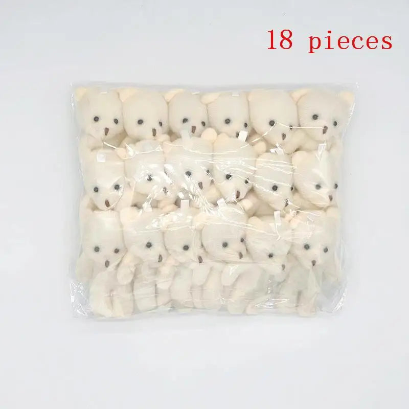 Mini Cartoon Plush Bear Dolls Set Handmade DIY Accessory for Girls Party Favor Gift Collection Oasis Select A3