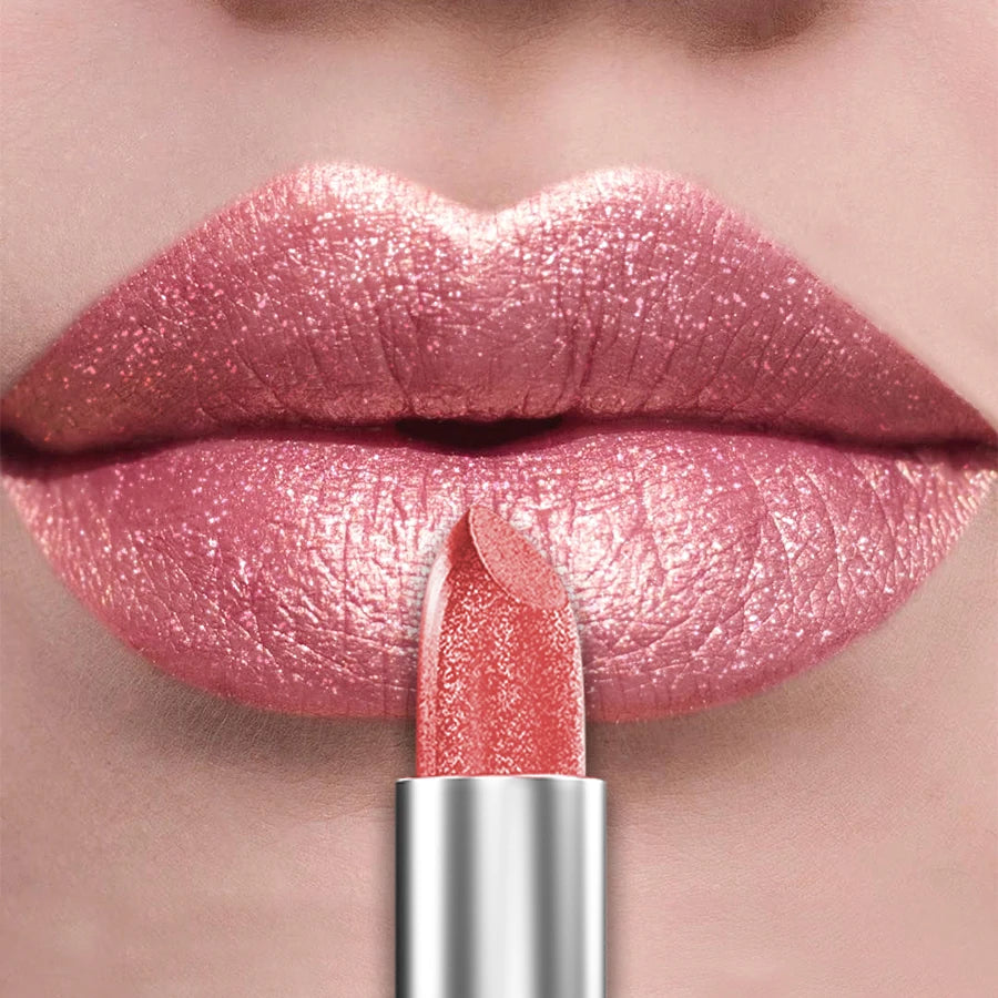 KAFURUX 21-Color Glitter Metallic Lipstick | Pearlescent Lip Tint