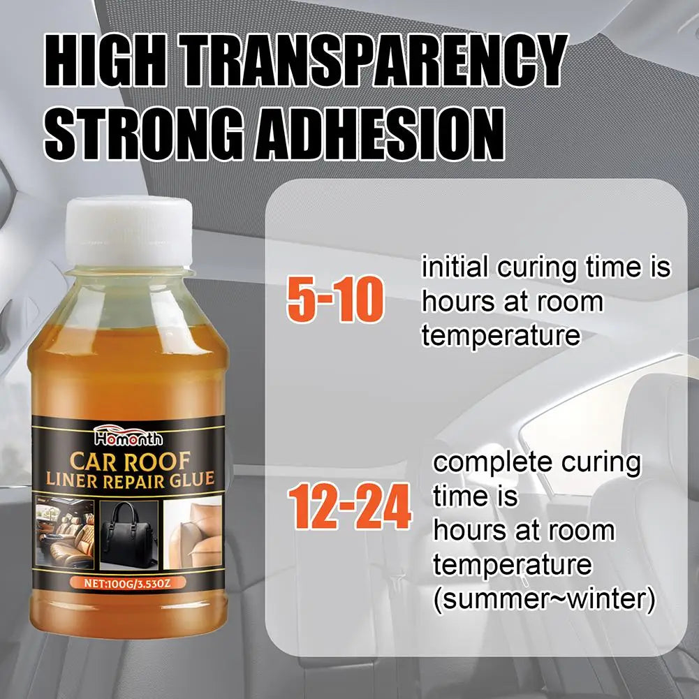 100ml Instant Adhesive Bonding Glue Car Interior Roof Liner Repair Glue Car Inside Roof Cloth Repair Leather Polyester Liquid Oasis Select