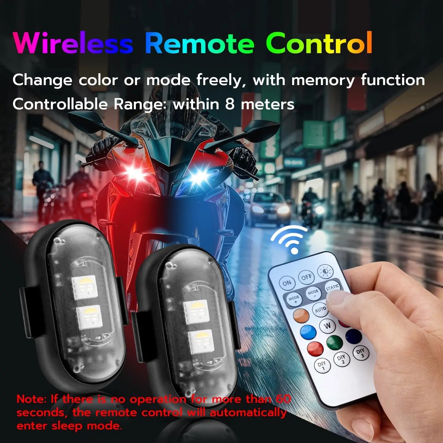 RGB LED Wireless Strobe Light – Drone, Motorcycle & Car