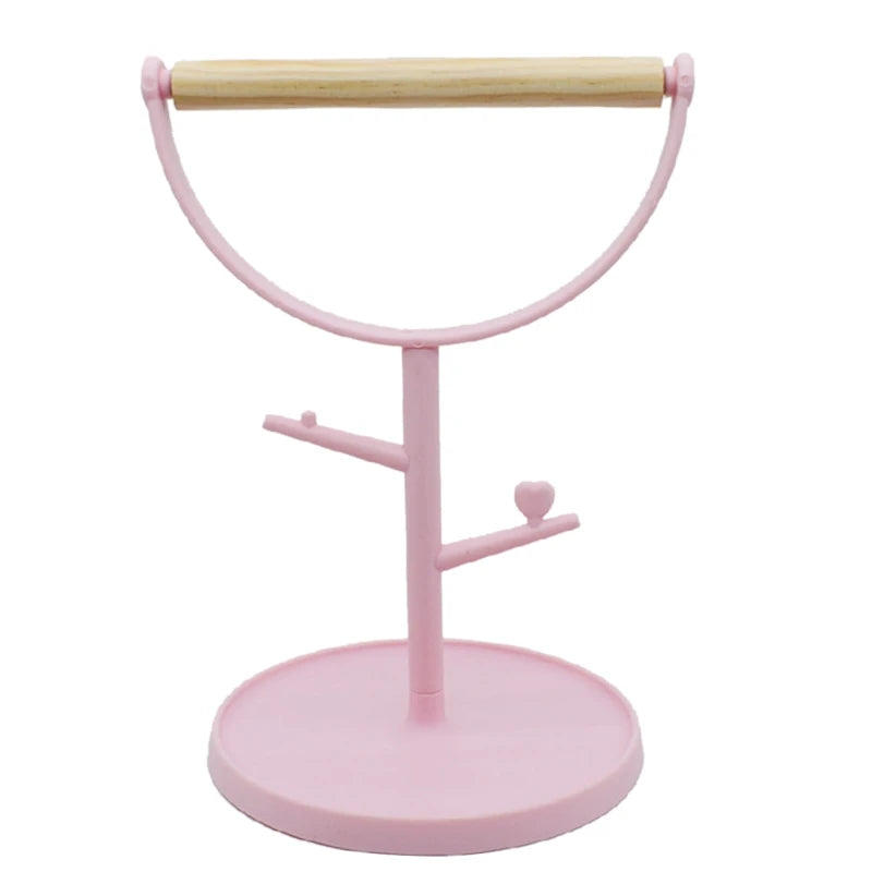 Cute Small Bird Perch Bird Play Stand Training Parrot Playstand Portable Bird Cage Toys for Cockatiels Conures Paraket Oasis Select Pink