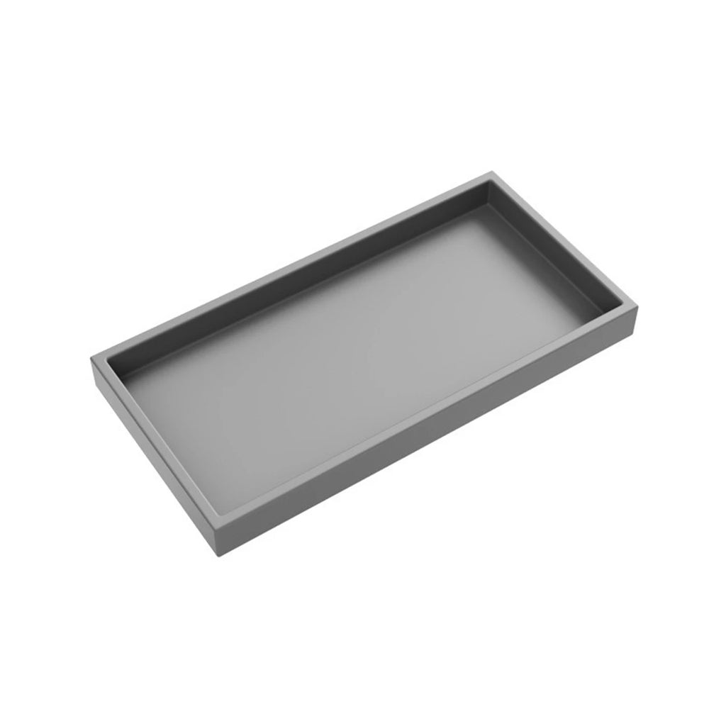 Bathroom Counter Tray Silicone Bathroom Vanity Tray Soap Dispenser Tray Countertop Storage For Dressing Tables Oasis Select Gray 20x10cm