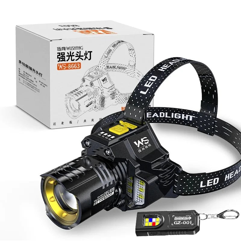 LED Motion Sensor Headlamp 1200LM COB Rechargeable IPX4