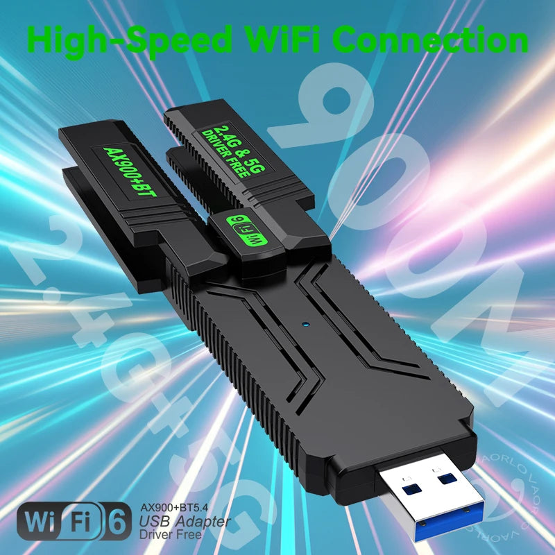 AX900 WIFI6 USB Adapter Bluetooth 5.4 Wireless Adapter Dual Band 2.4G+5GHz 900Mbps USB 3.0 Wireless Card Receiver For WIN10/11 Oasis Select