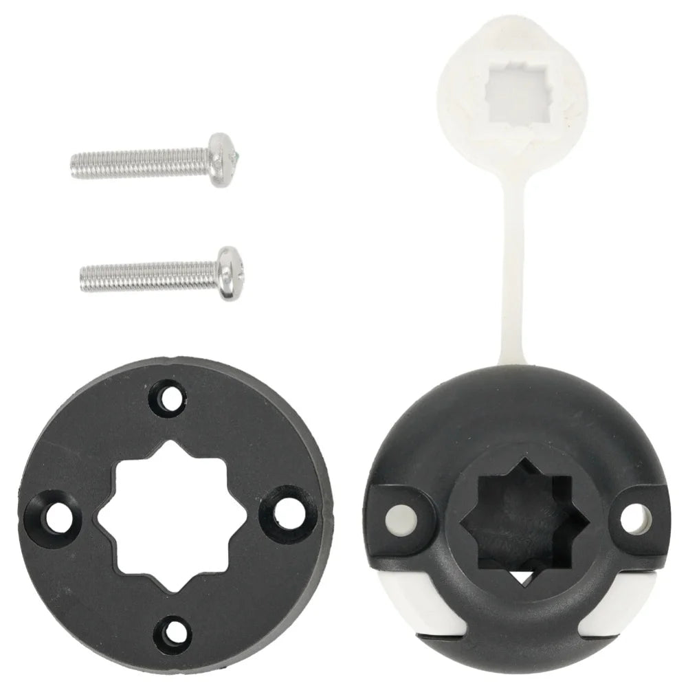 Stainless Steel Mounting Base With Fishing Rod Hole For Kayak Track Rail Light Pole Replacement Accessories Black 7x7x4cm Oasis Select
