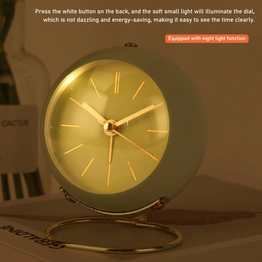 Silent Analog Alarm Clock with Night Light | Luxfacigoo