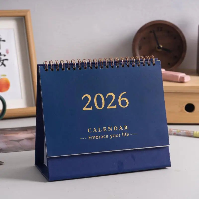 2026 Calendar Simple Memo Book Monthly Daily Planner Scheduler Time Management Home Office Desktop Decoration Standing Calendar Oasis Select Blue
