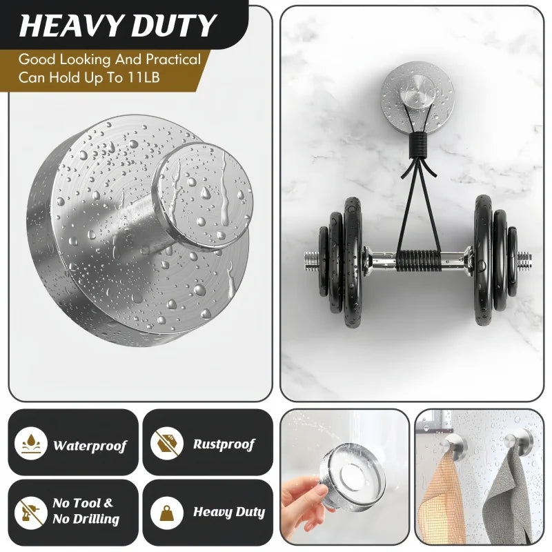 Suction Cup Hooks Towel Coat Bath Robe Hook Wall Mount Waterproof Holder Suitable for Bathroom Kitchen Glass Door Mirror Tile Oasis Select