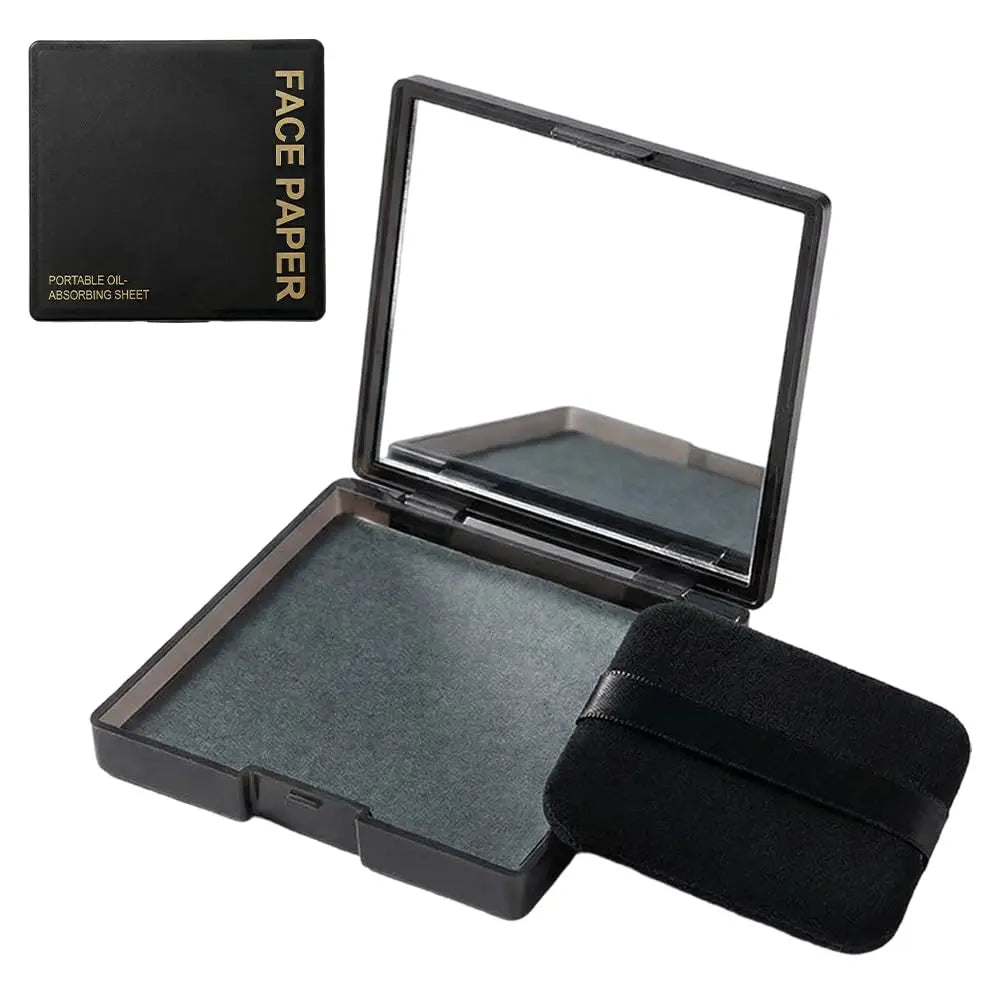 Oil Blotting Sheets for Oily Skin with Mirror & Puff – 100 Pack Oil Blotting Sheets Oasis Select
