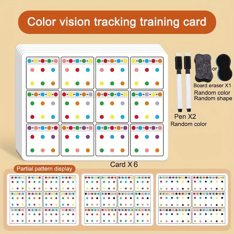 Visual tracking focus and attention training card,color and number recognition, ideal memory improvement,perfect children's gift Oasis Select Dot style
