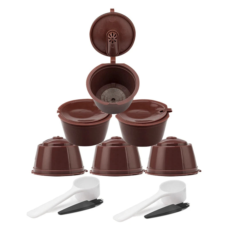 WISH 6-Piece Set For Coffee Machine With Refillable Coffee Capsule, Spoon And Cleaning Brush, High Quality Filter. Oasis Select As Shown NONE