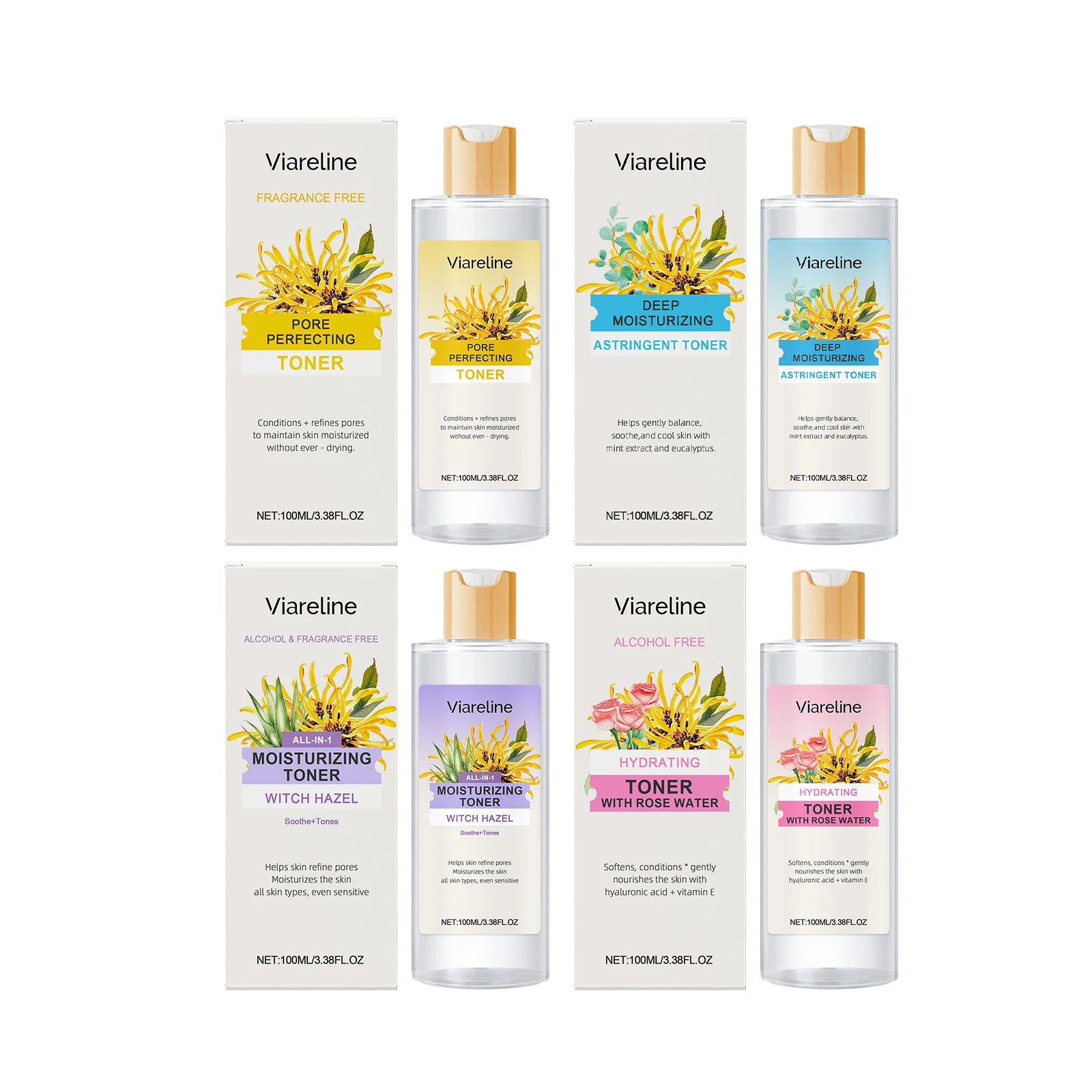Viareline Witch Hazel Rose Toner – Hydrating & Pore-Refining 100ml