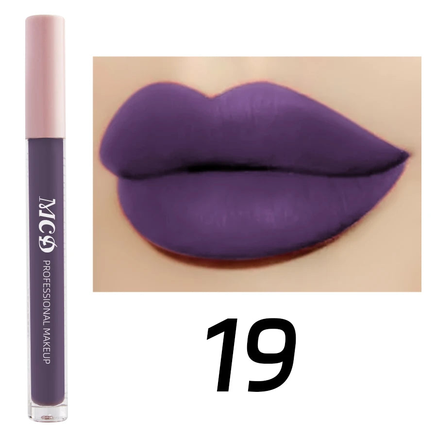 MCD Dark Brown Matte Velvet Liquid Lipstick – Waterproof Lip Gloss