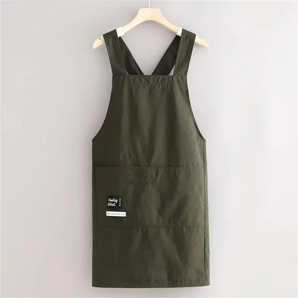 Household Apron Men Women Japanese Apron Barber Coffee Workwear Oil-proof Waterproof Restaurant Waiter Kitchen Cooking Apron Oasis Select Green 1