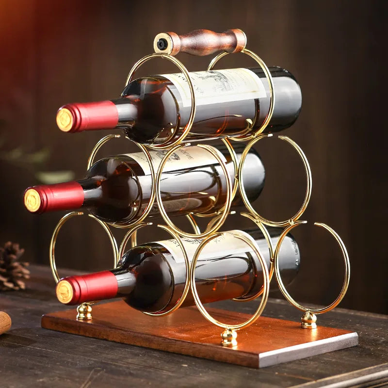 Creative red wine rack ornament Solid wood wine rack upside down red wine glass rack Home living room European wine cabinet Oasis Select