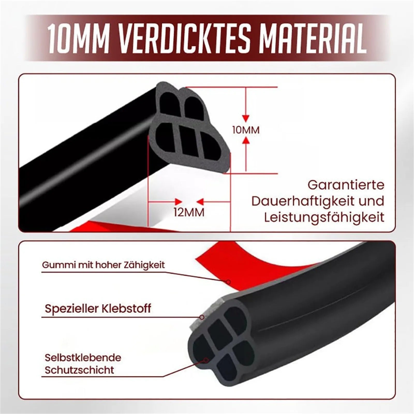Car Door Seal Strip – Soundproof Rubber Weatherstrip 5M/10M Car Weather Seal Strip Oasis Select