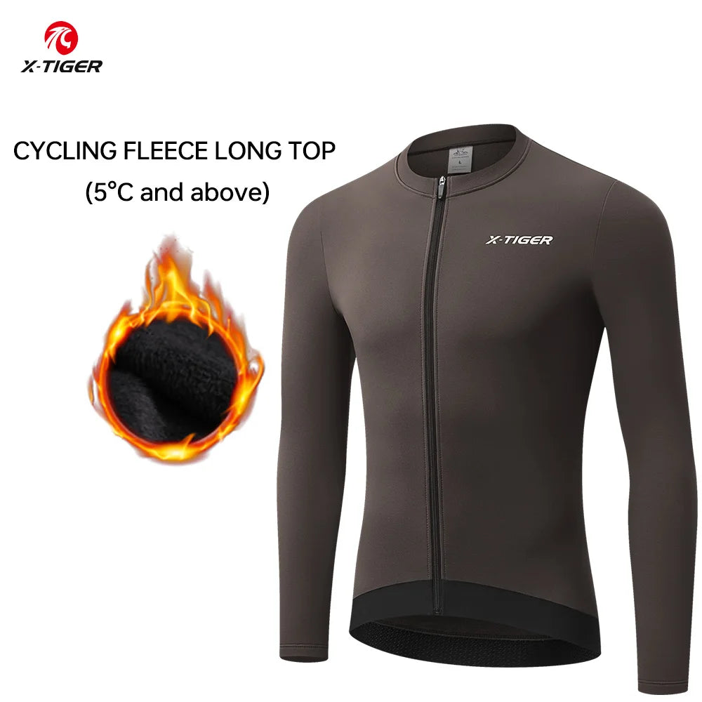X-TIGER Winter Warm Men's Cycling Jersey Fleece Bicycle Warm Jacket Road MTB Clothes Multicolor Bicycle clothing Oasis Select XM-ZY-38004 XXL