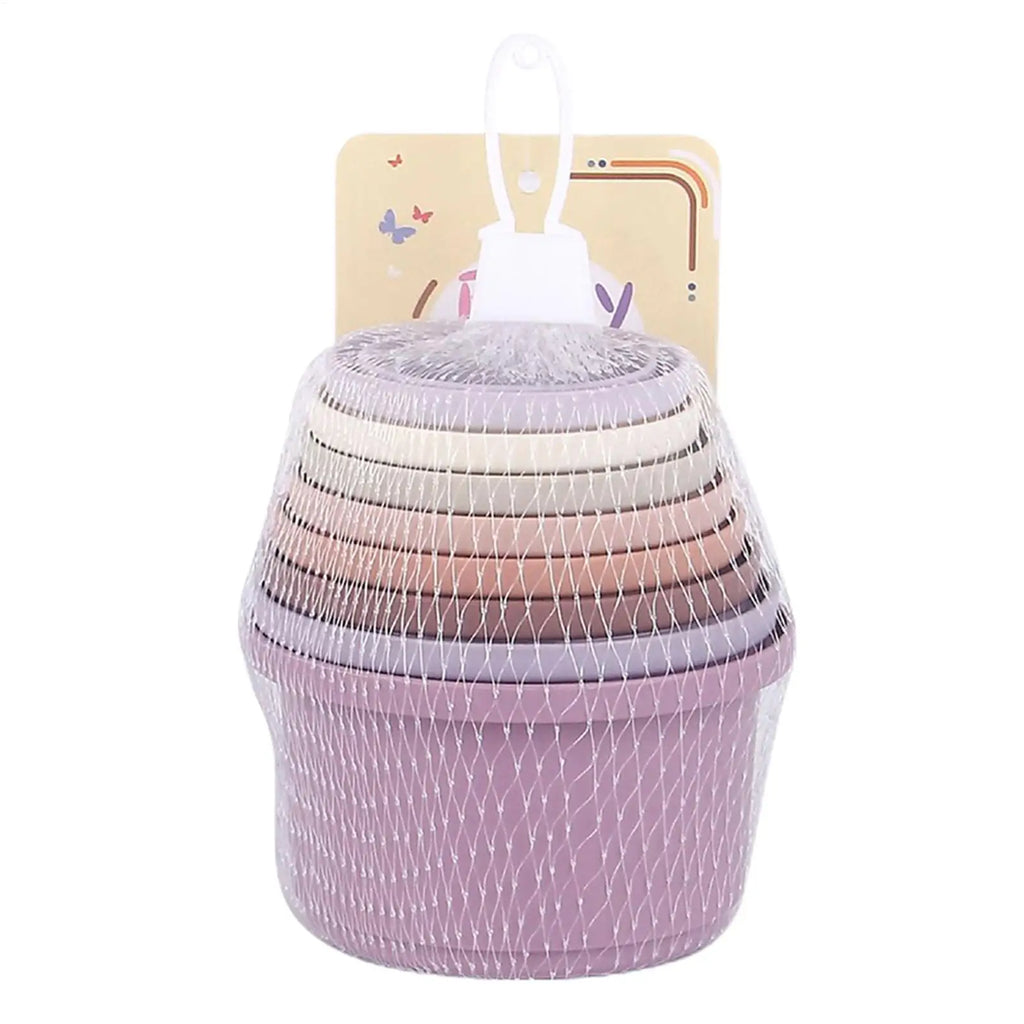 8Pcs Stacking Cups Toys for Rabbits Chinchillas Guinea Pigs Multi-Colored Reusable Plastic Nesting Toys Stacking Cups Set Oasis Select