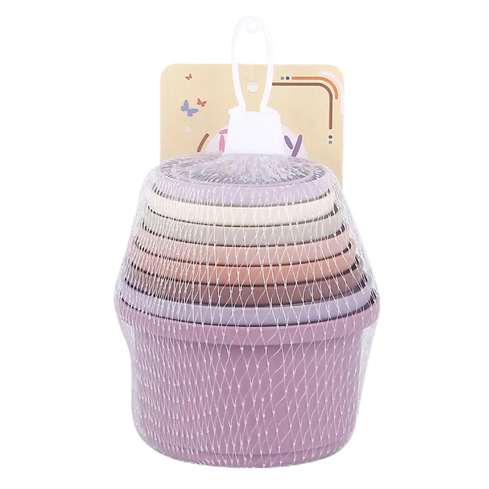 8Pcs Stacking Cups Toys for Rabbits Chinchillas Guinea Pigs Multi-Colored Reusable Plastic Nesting Toys Stacking Cups Set Oasis Select