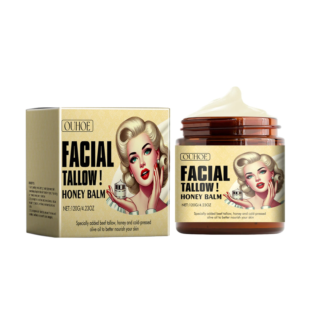 Tallow Honey Balm Face Cream – Firming, Lifting & Hydrating Face Moisturizer Cream Oasis Select 120g boxed