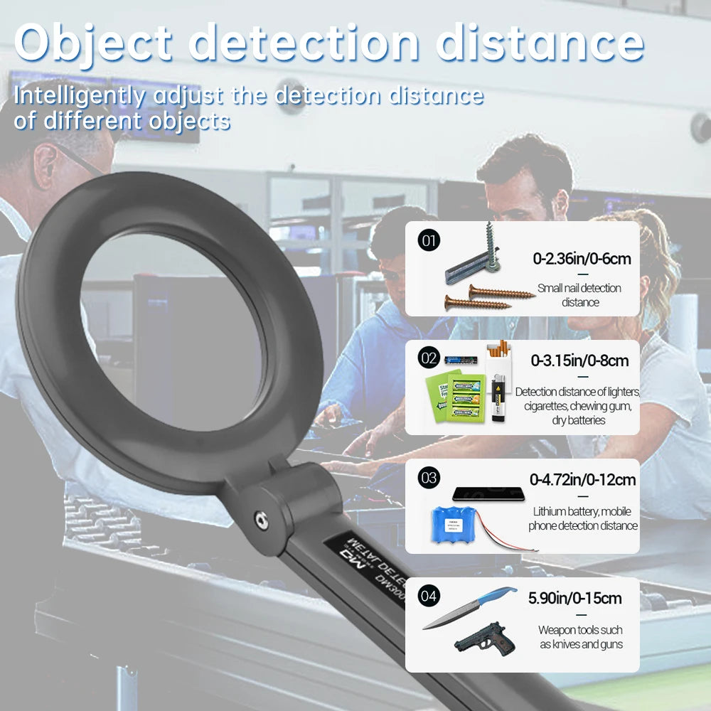 Portable Metal Detector Collapsible Handheld Metal Detector Waterproof High Precision Detection Beeping Alarm Oasis Select