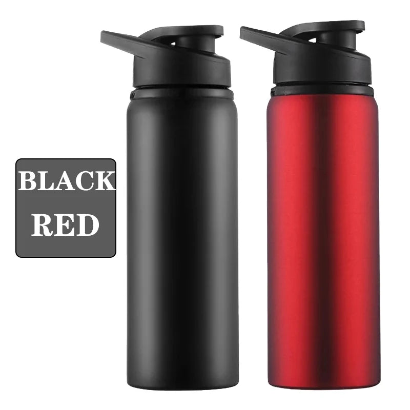 Metal Portable Water Bottle Leakproof Reusable Outdoor Sports Cup for Cycling Hiking Gym Halloween Gift Christmas Gift Travel Oasis Select Black-Red 600ml