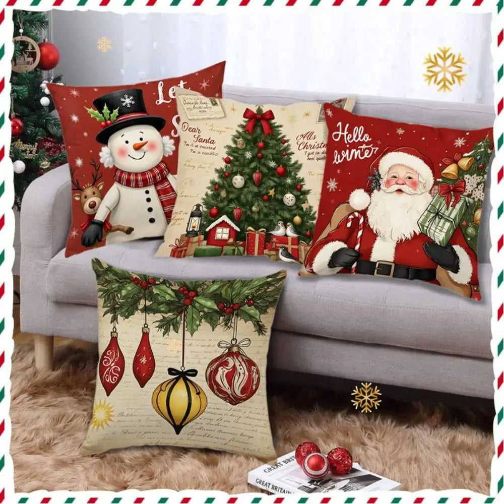 Christmas Cushion Cover 45x45cm – Tree & Snowflake Design