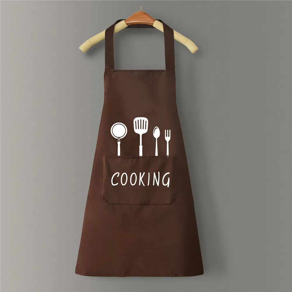 Kitchen Household Cooking Apron Men Women Oil-Proof Waterproof Adult Waist Fashion Coffee Overalls Apron Kitchen Accessories Oasis Select coffee white