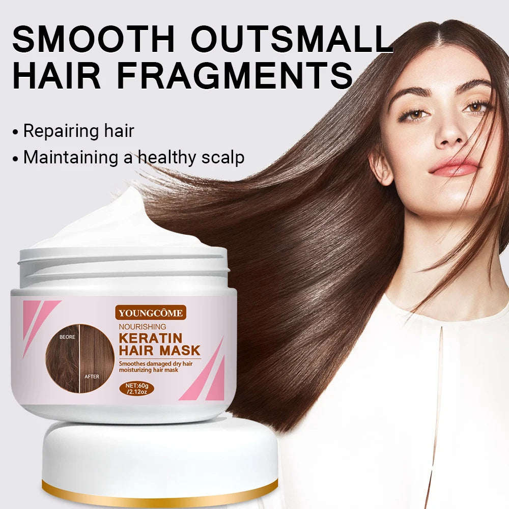Keratin Collagen Hair Mask Magical Straighten Repair Dry Frizzy Damaged Treat Cream Pro Soft Smooth Shiny Deep Moisturizing Care Oasis Select