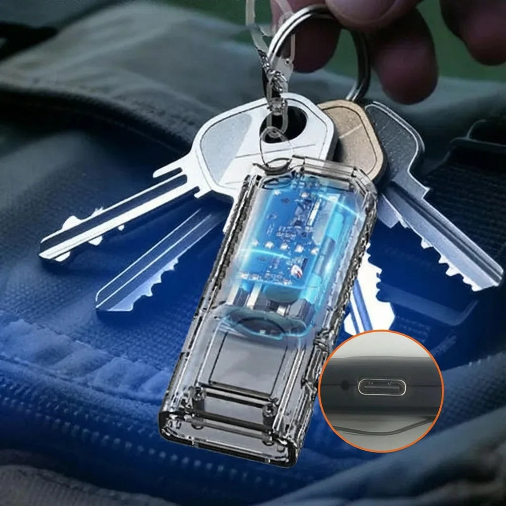 USB Rechargeable Multifunctional Keychain Flashlight Mini Flashlight With COB Work Light Keyring Camping Walking Pocket Lamp Oasis Select