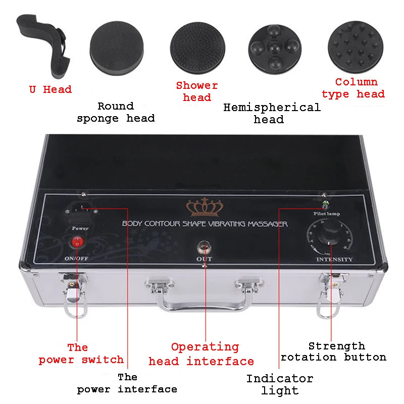 G5 Vibration Body Massager – 6 Heads, 80W Sculpting Device