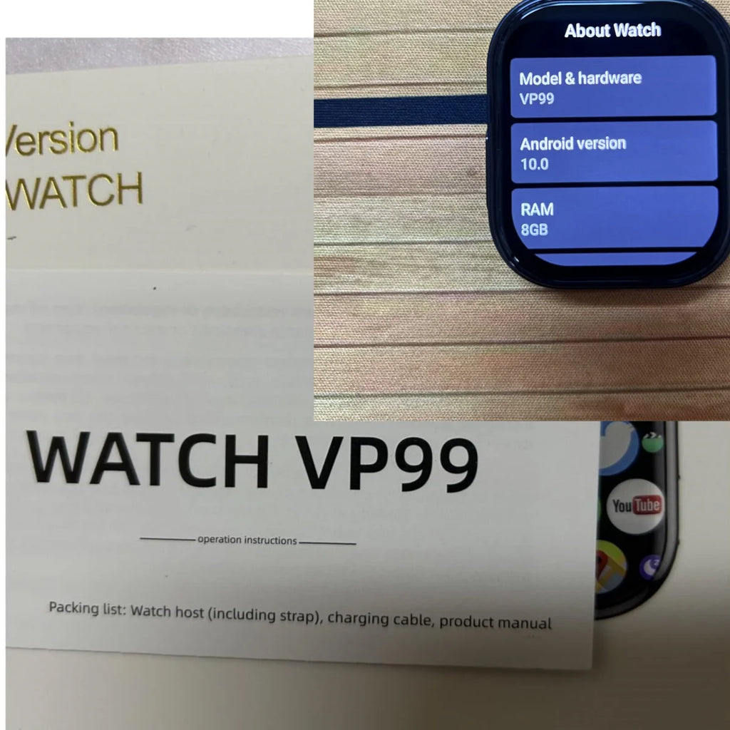 32GB+256GB VP99 Smart Watch 2.29inch Amoled S10 MAX Smartwatch Wrist Phone Heart Rate Rotary Camera GPS Position Game Smartwatch Oasis Select