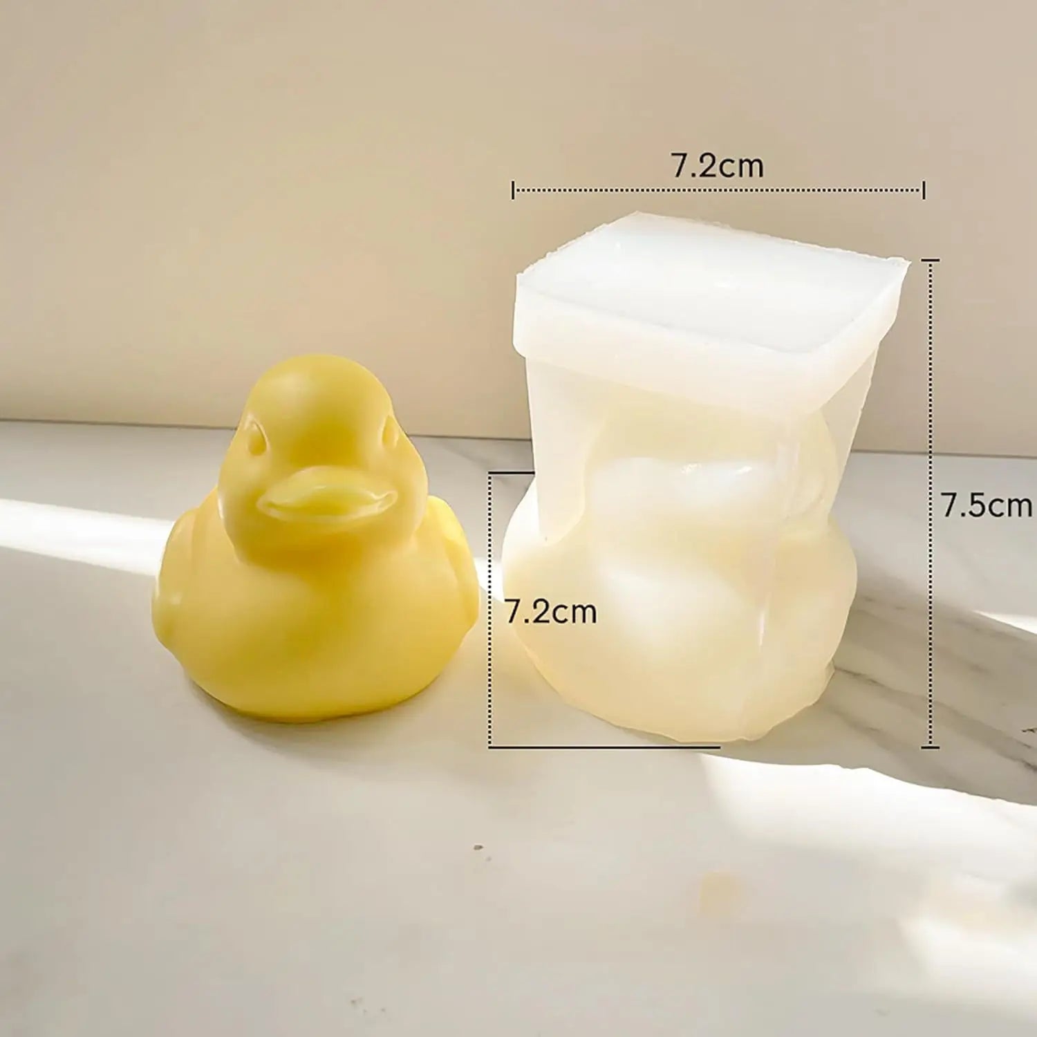 3D Duck Aromatherapy Candle Silicone Mold Handmade Soap DIY Duck Ice Hockey Gypsum Ornament Resin Mould Oasis Select White