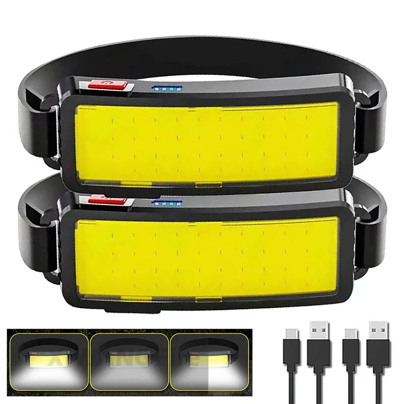 KDULIT COB LED Headlamp | USB-C Rechargeable, IPX4 Waterproof