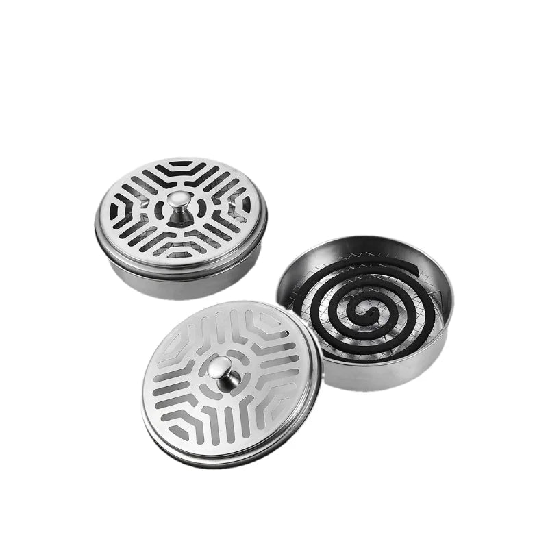 Stainless Steel Fireproof Mosquito Coil Tray - Heat-Resistant And Safe Design - Ideal For Homes, Offices, And Apartments. Oasis Select 1PC-B